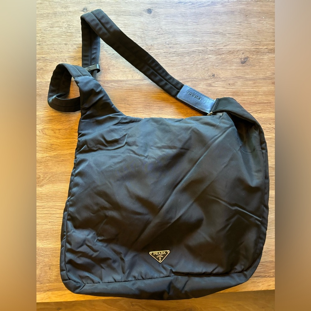 Prada Black Nylon Crossbody Messenger Bag—Unisex